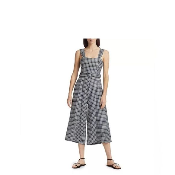 Faithfull the Brand Pants - Faithful the Brand Liv Linen Check Jumpsuit Size 8 Boho Vacation Resort Retro